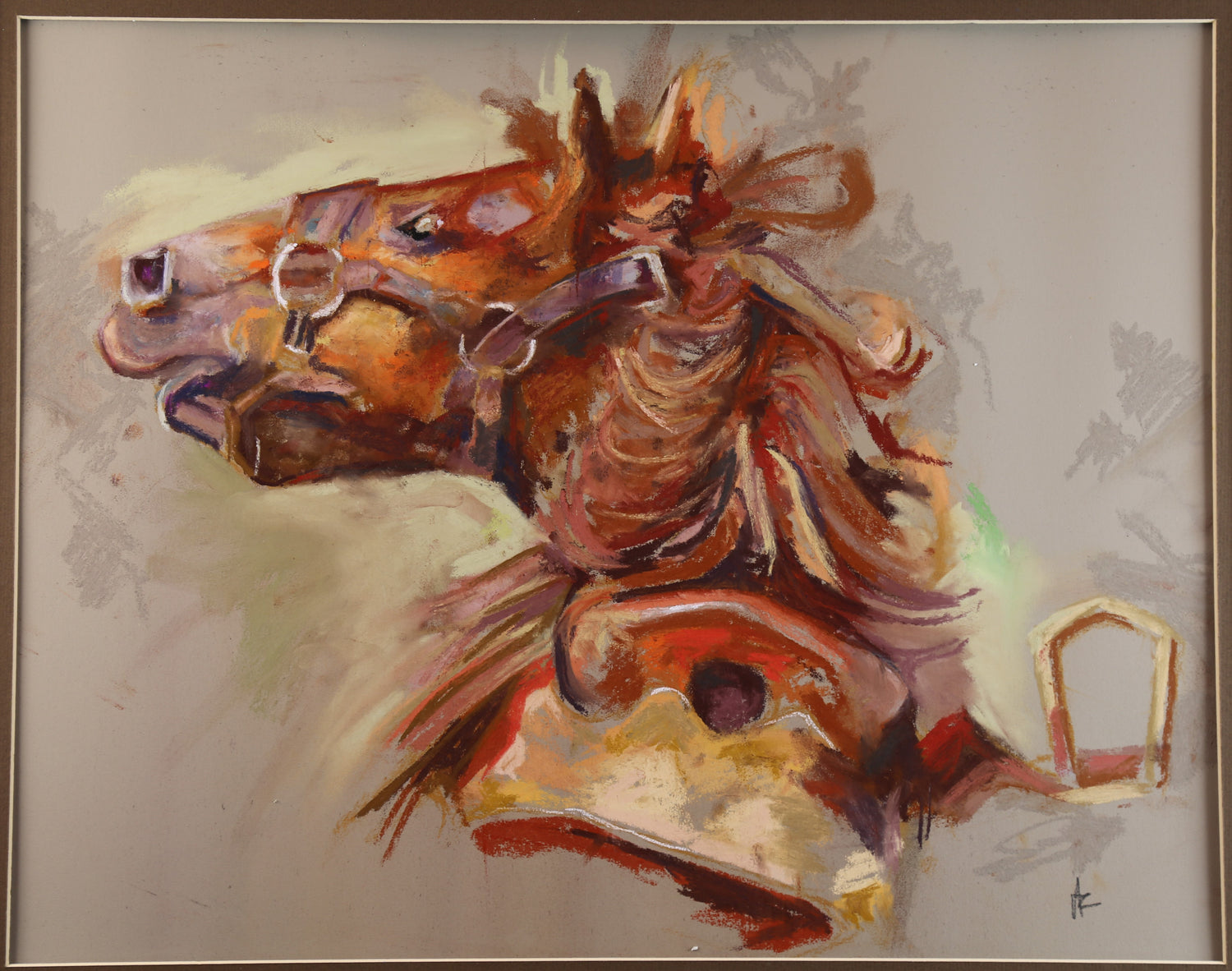 Horses Soft Pastel Original Artwork