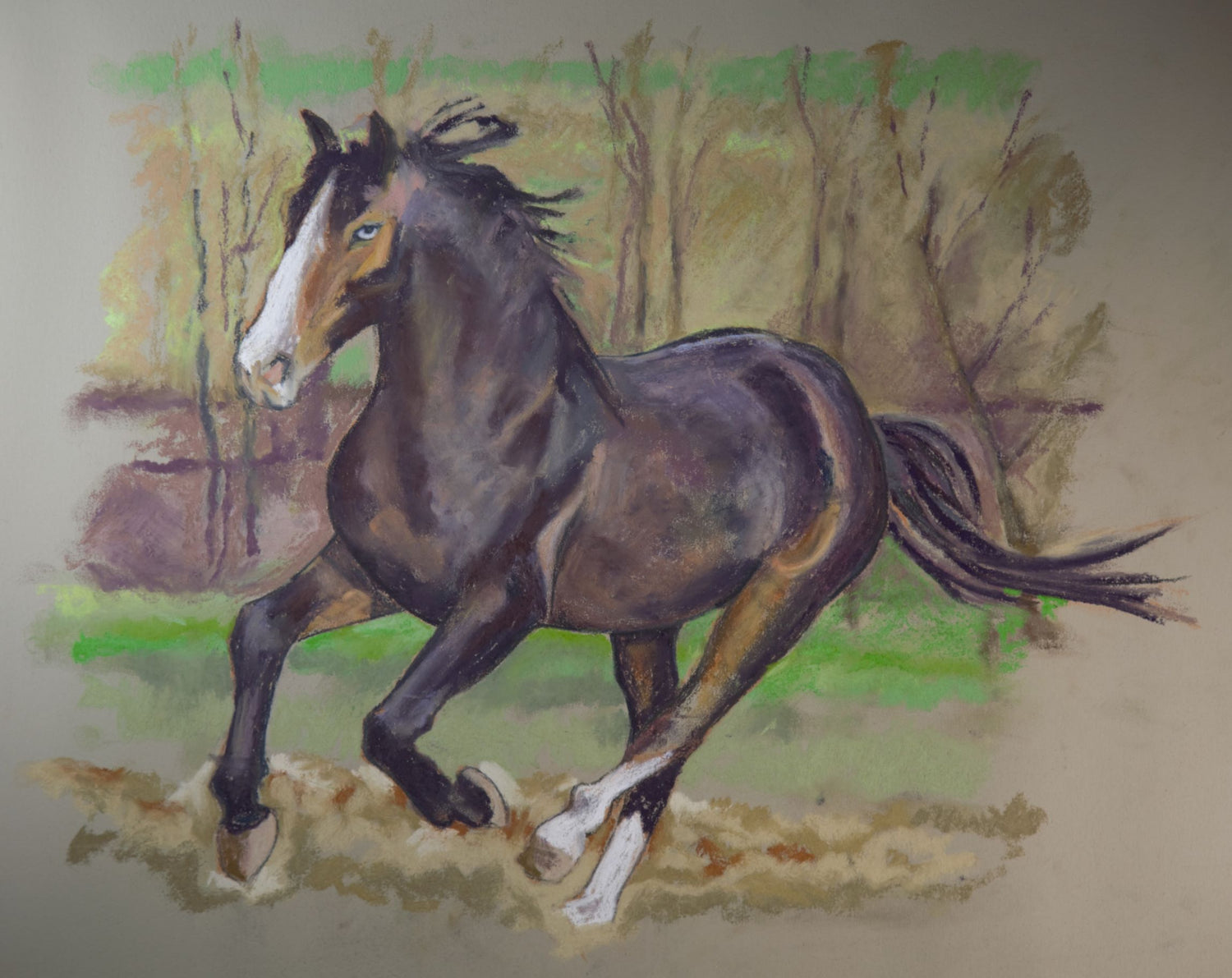 Horses Soft Pastel Print, Limited Run of 190