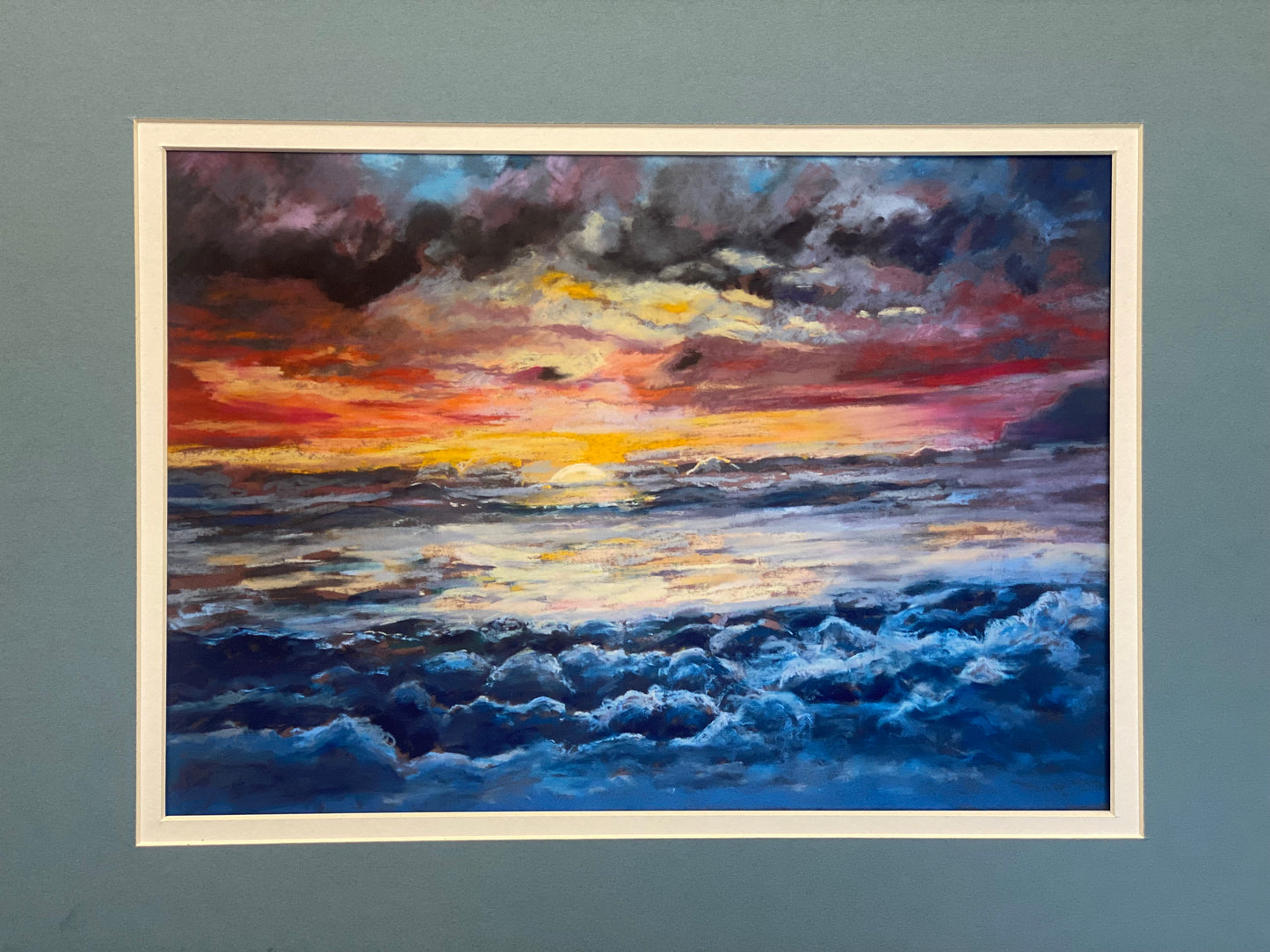 "Sunrise at Ravenscar",A4 Art Print Double Mounted.