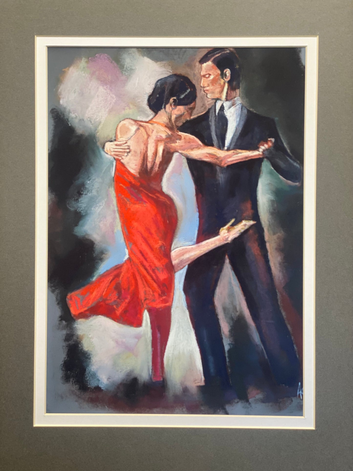 "Argentine tango", A4 Art Print Double Mounted.