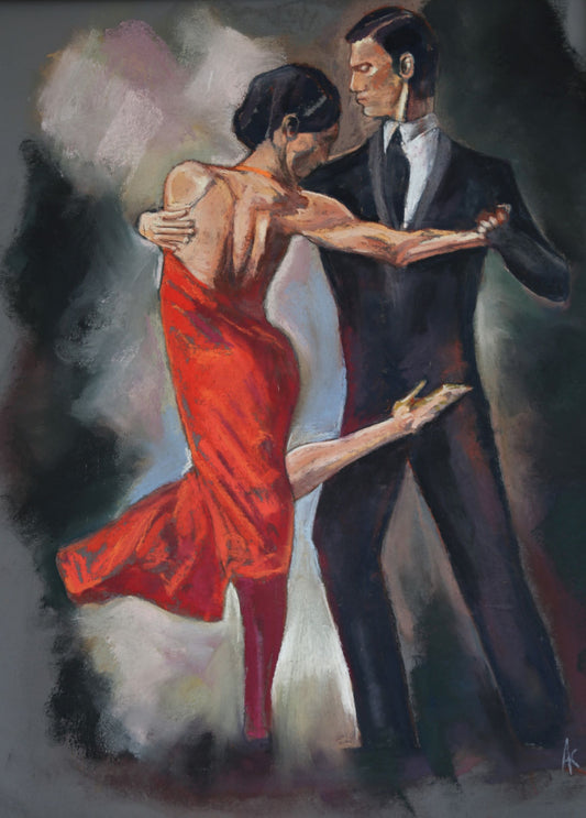 "Argentine Tango", Original Soft Pastel artwork Signed by Andy