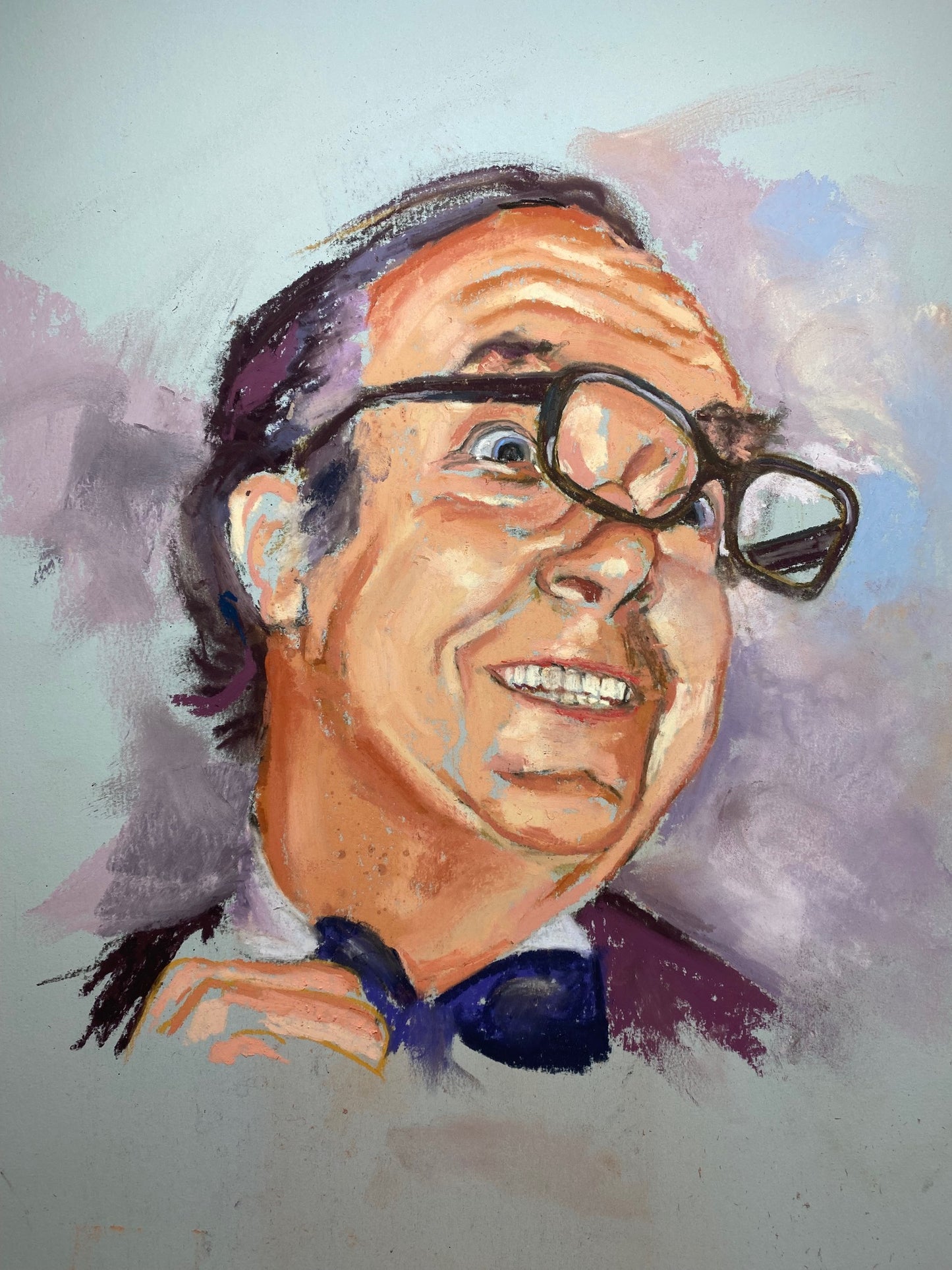 Eric Morecambe in Soft Pastel Original Artwork, Signed by Andy