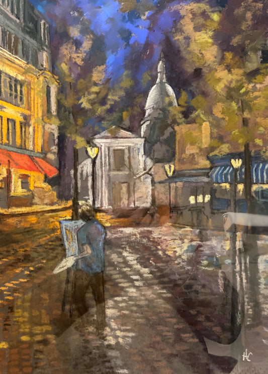 "Painting in Florence", Original Soft Pastel Artwork, Signed by Andy